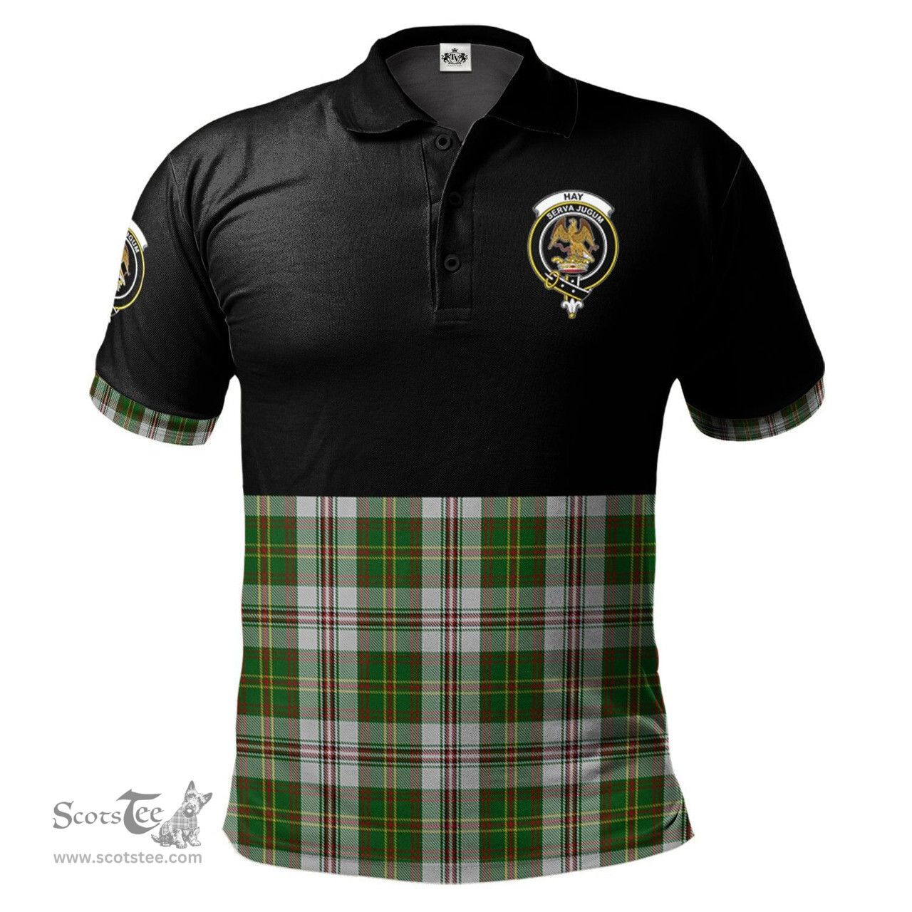 Scottish Hay White Dress Clan Half Of Tartan Crest Tartan Polo Shirt Scottish Plaid Tartan Plaid - ScotsTee - scotstee.com