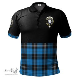 Scottish Ramsay Blue Ancient Clan Half Of Tartan Crest Tartan Polo Shirt Scottish Plaid Tartan Plaid - ScotsTee - scotstee.com