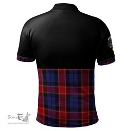Scottish Graham of Menteith Red Clan Half Of Tartan Crest Tartan Polo Shirt Scottish Plaid Tartan Plaid - ScotsTee - scotstee.com