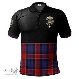 Scottish Graham of Menteith Red Clan Half Of Tartan Crest Tartan Polo Shirt Scottish Plaid Tartan Plaid - ScotsTee - scotstee.com