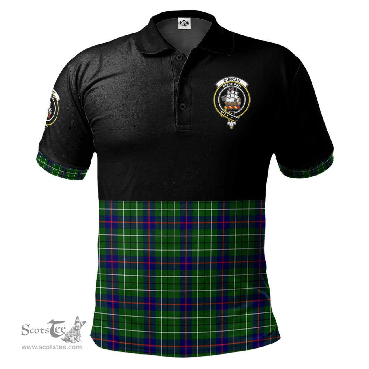 Scottish Duncan Modern Clan Half Of Tartan Crest Tartan Polo Shirt Scottish Plaid Tartan Plaid - ScotsTee - scotstee.com