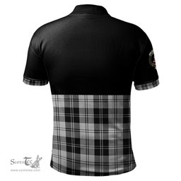 Scottish Erskine Black and White Clan Half Of Tartan Crest Tartan Polo Shirt Scottish Plaid Tartan Plaid - ScotsTee - scotstee.com