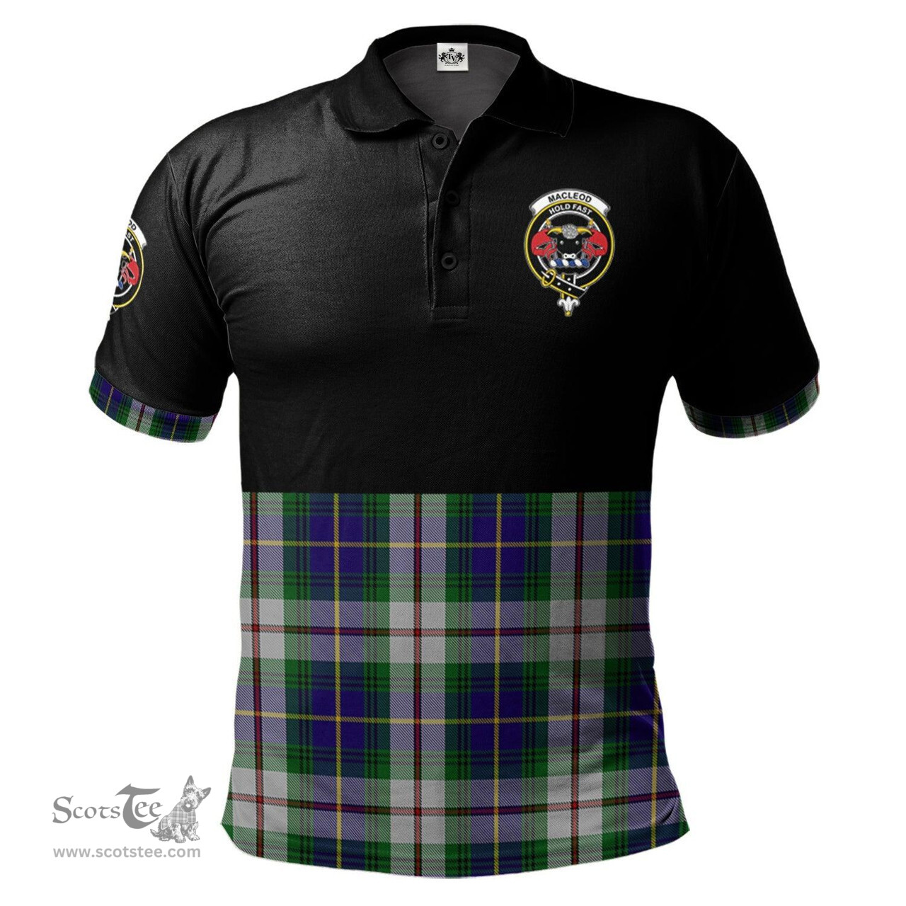 Scottish MacLeod Of Californian Clan Half Of Tartan Crest Tartan Polo Shirt Scottish Plaid Tartan Plaid - ScotsTee - scotstee.com