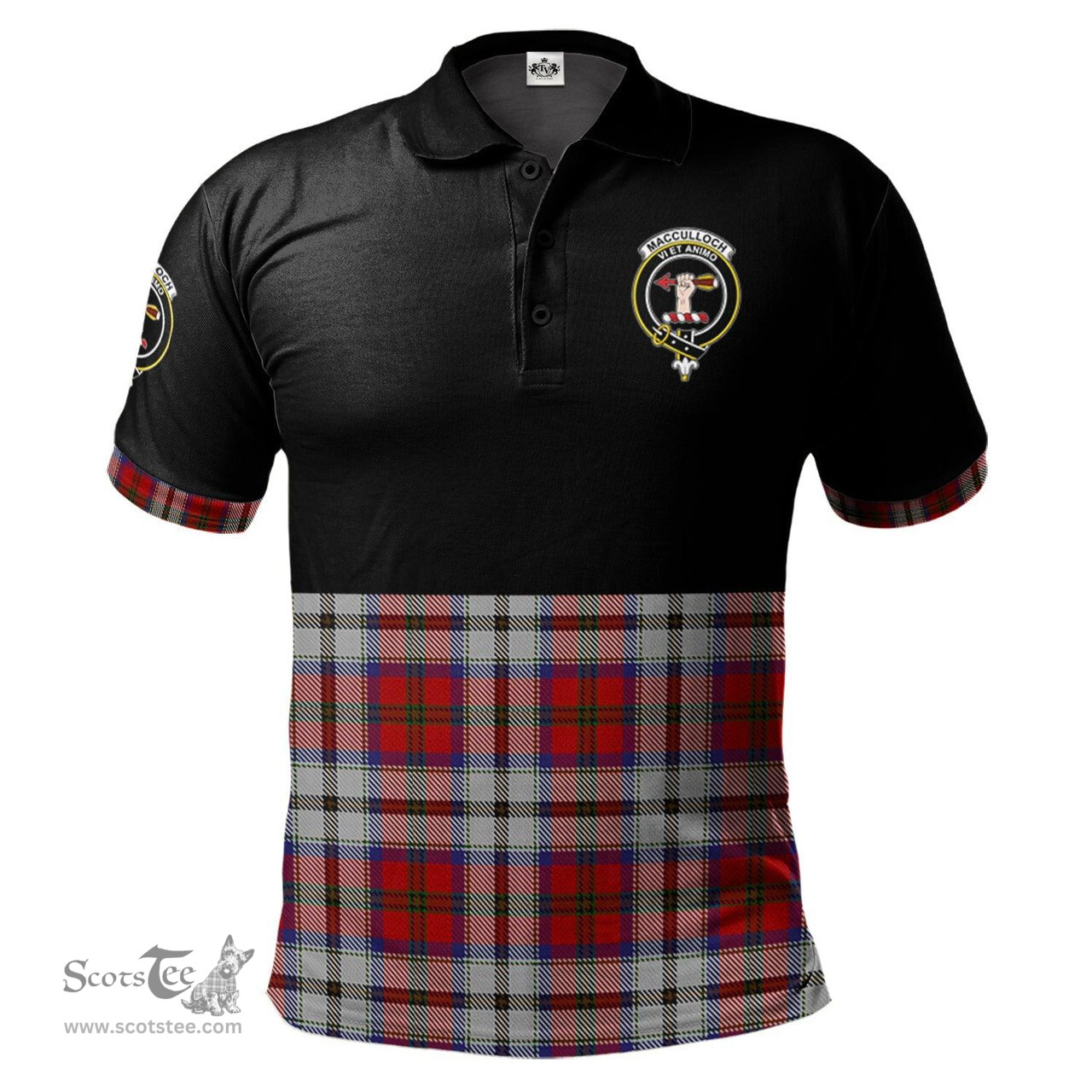 Scottish MacCulloch Dress Clan Half Of Tartan Crest Tartan Polo Shirt Scottish Plaid Tartan Plaid - ScotsTee - scotstee.com