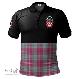Scottish Crawford Ancient of NewZealand Clan Half Of Tartan Crest Tartan Polo Shirt Scottish Plaid Tartan Plaid - ScotsTee - scotstee.com