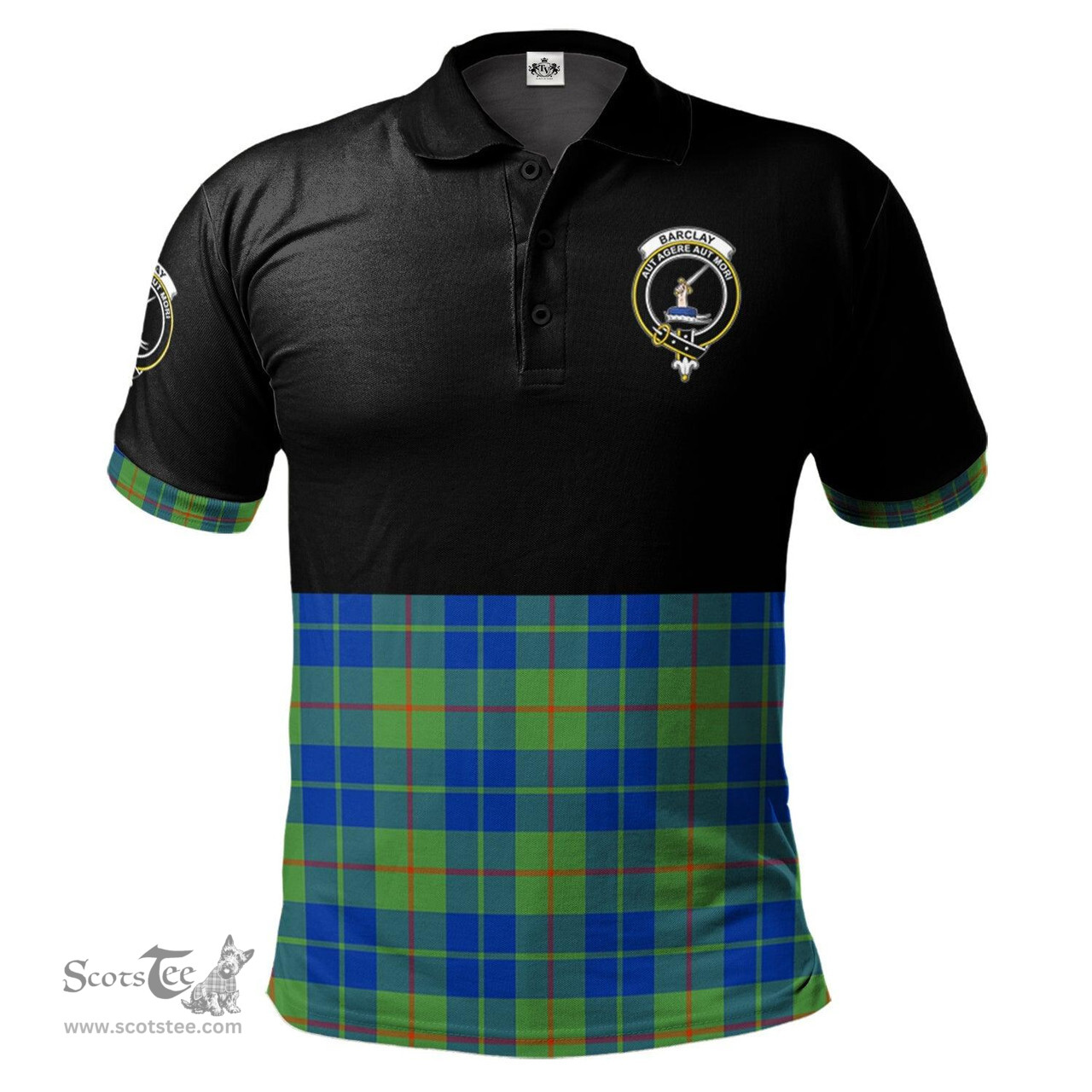 Scottish Barclay Hunting Ancient Clan Half Of Tartan Crest Tartan Polo Shirt Scottish Plaid Tartan Plaid - ScotsTee - scotstee.com