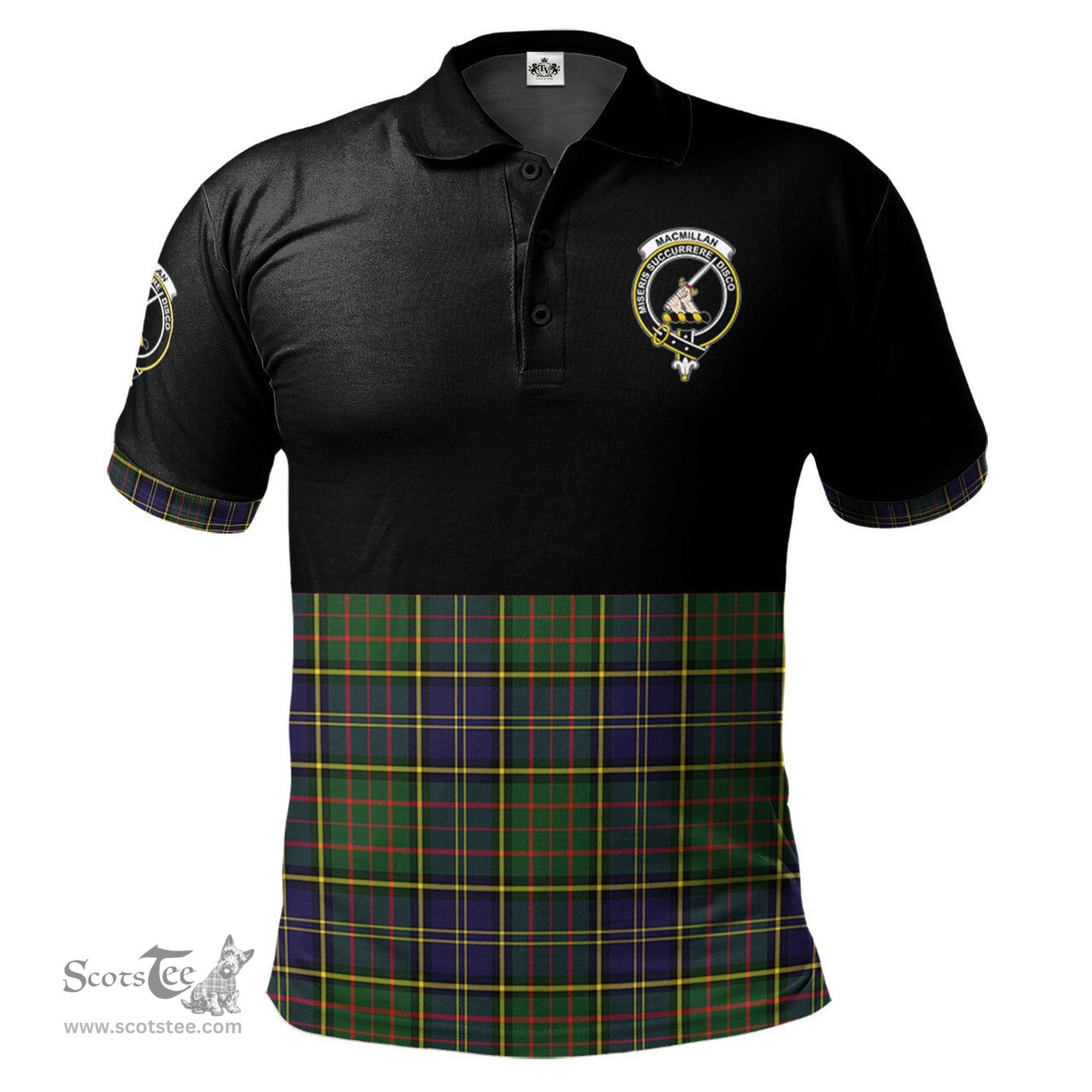 Scottish MacMillan Hunting Modern Clan Half Of Tartan Crest Tartan Polo Shirt Scottish Plaid Tartan Plaid - ScotsTee - scotstee.com