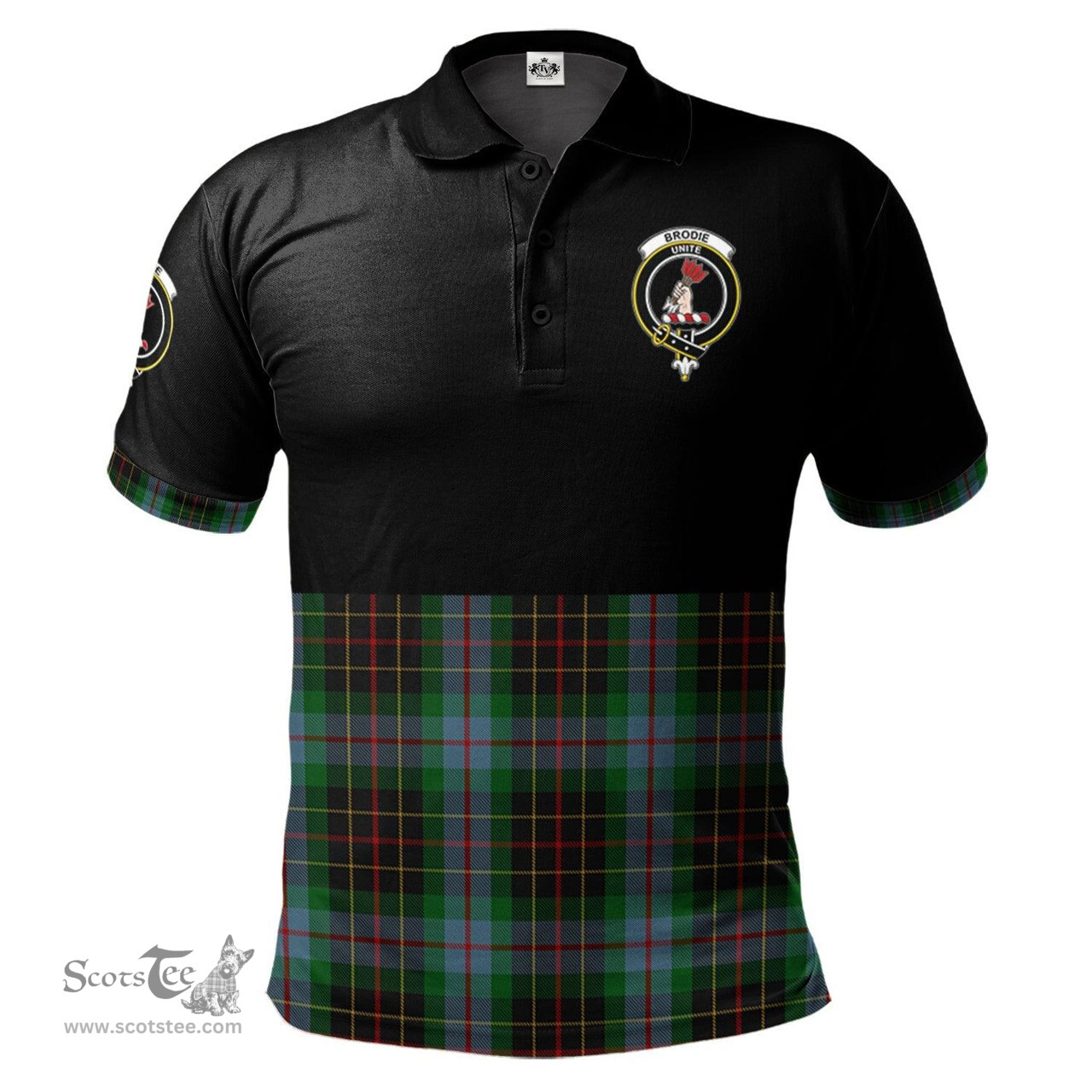 Scottish Brodie Hunting Clan Half Of Tartan Crest Tartan Polo Shirt Scottish Plaid Tartan Plaid - ScotsTee - scotstee.com