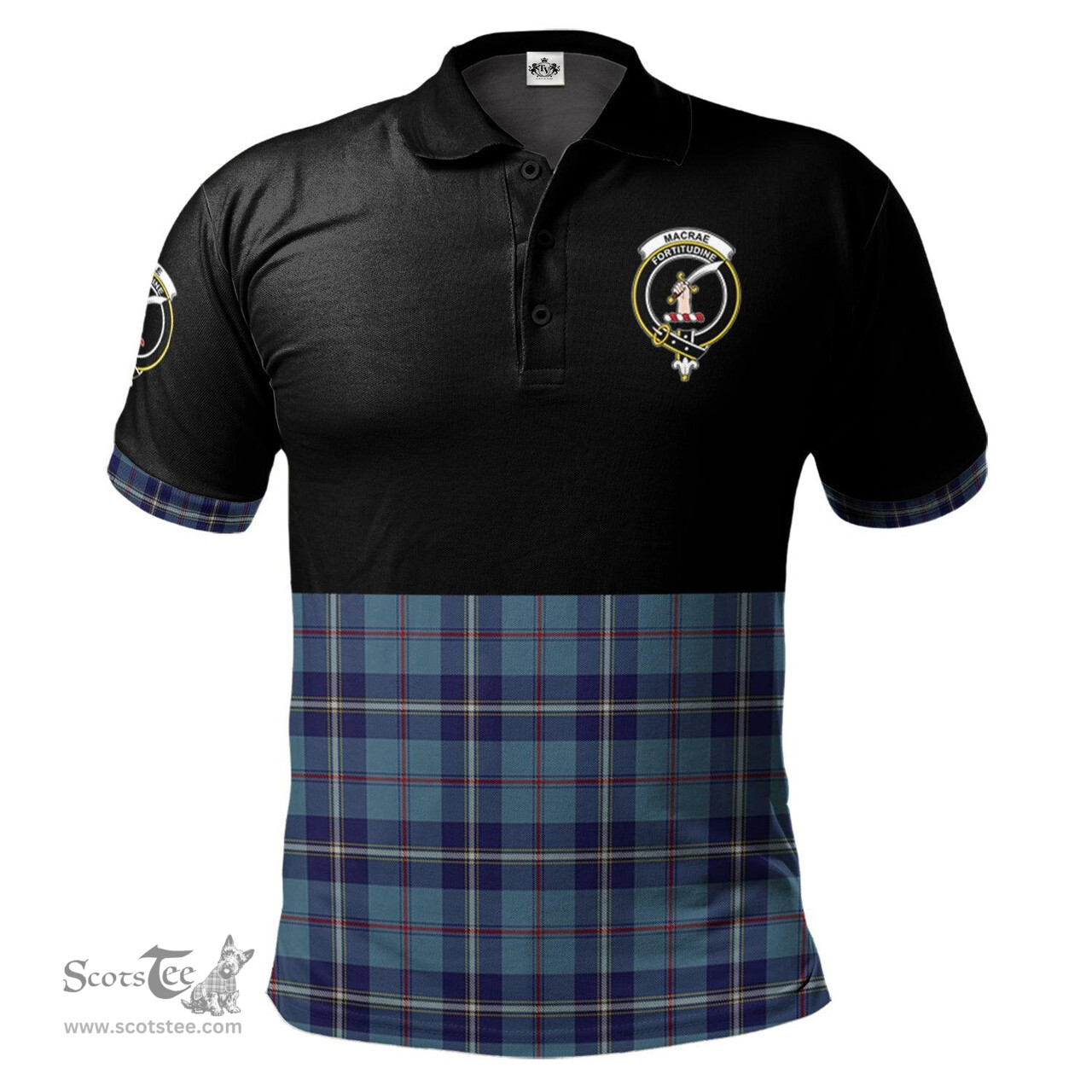 Scottish MacRaes of America Clan Half Of Tartan Crest Tartan Polo Shirt Scottish Plaid Tartan Plaid - ScotsTee - scotstee.com