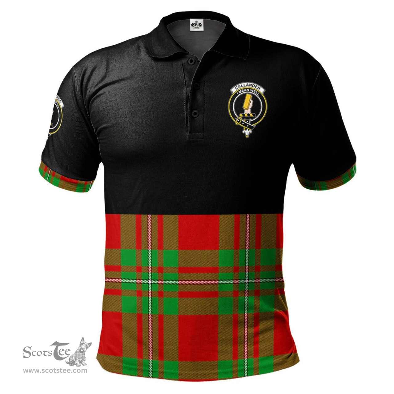 Scottish Callander Modern Clan Half Of Tartan Crest Tartan Polo Shirt Scottish Plaid Tartan Plaid - ScotsTee - scotstee.com