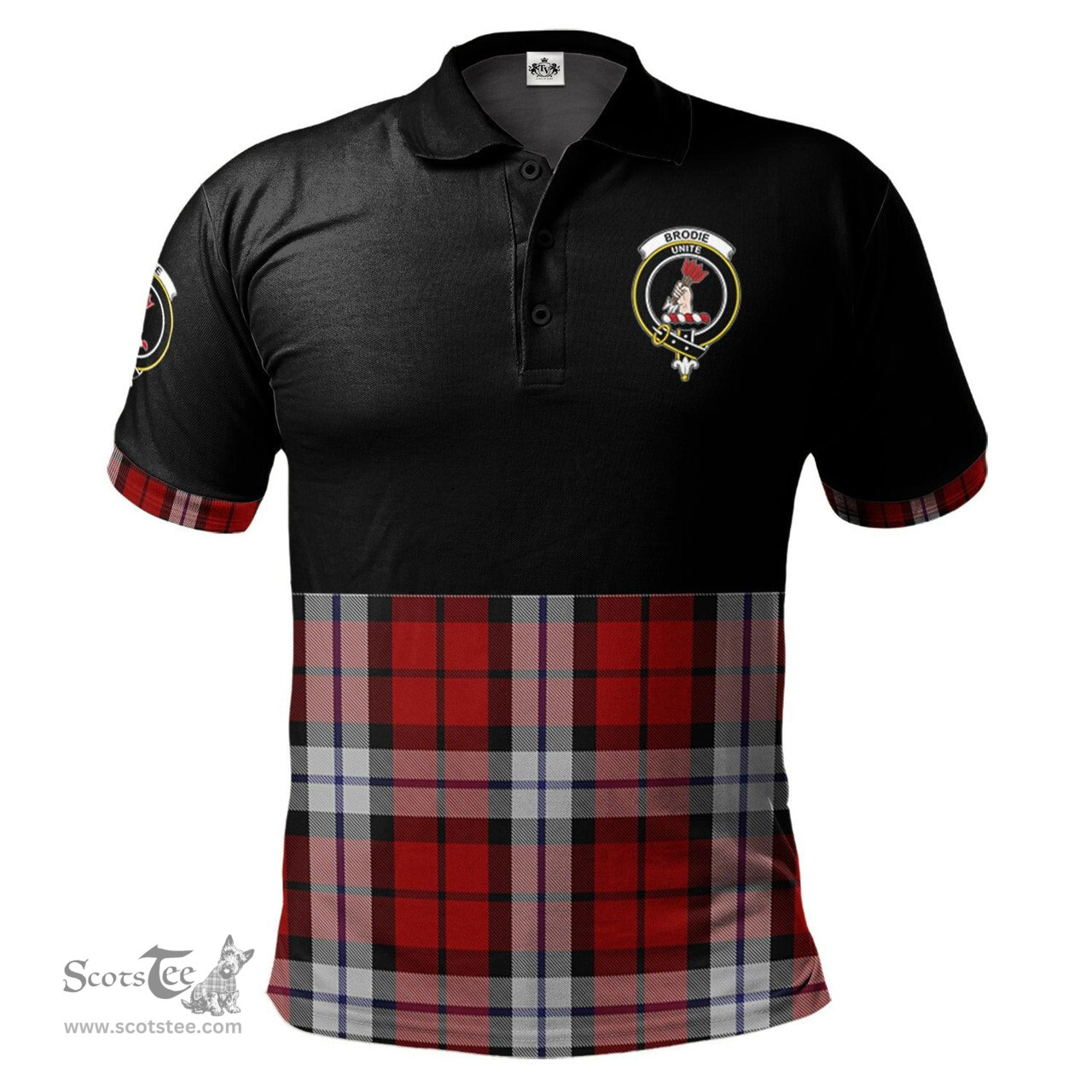 Scottish Brodie Dress Clan Half Of Tartan Crest Tartan Polo Shirt Scottish Plaid Tartan Plaid - ScotsTee - scotstee.com