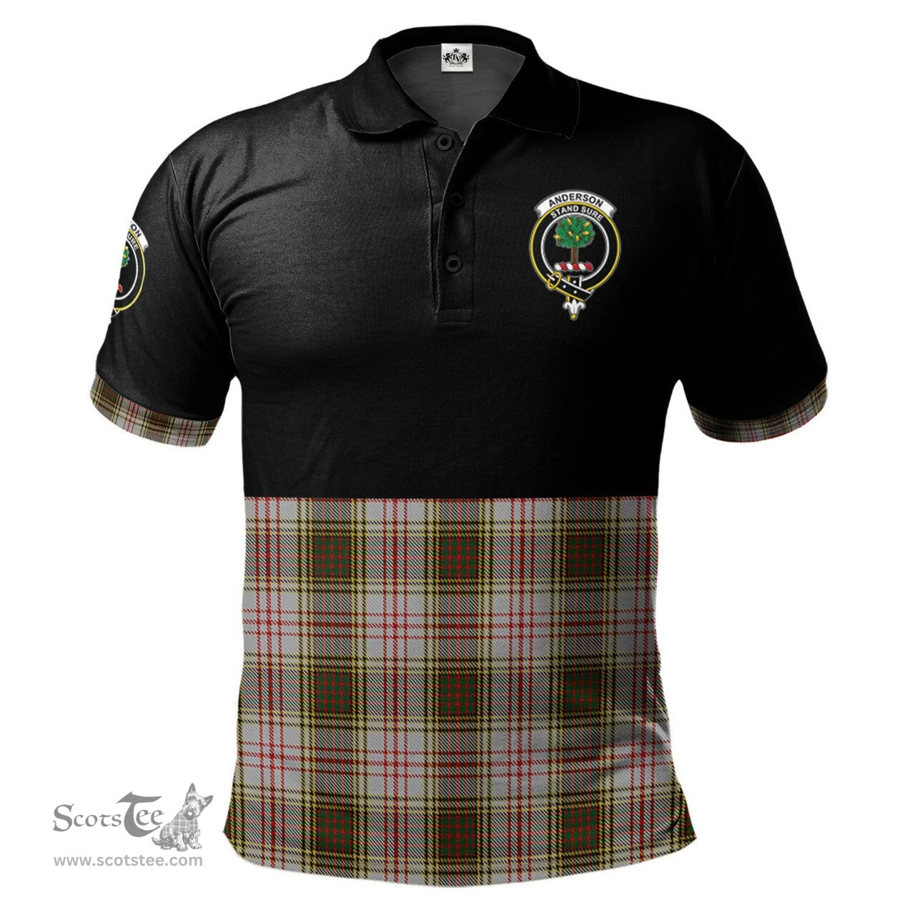 Scottish Anderson Dress Clan Half Of Tartan Crest Tartan Polo Shirt Scottish Plaid Tartan Plaid - ScotsTee - scotstee.com