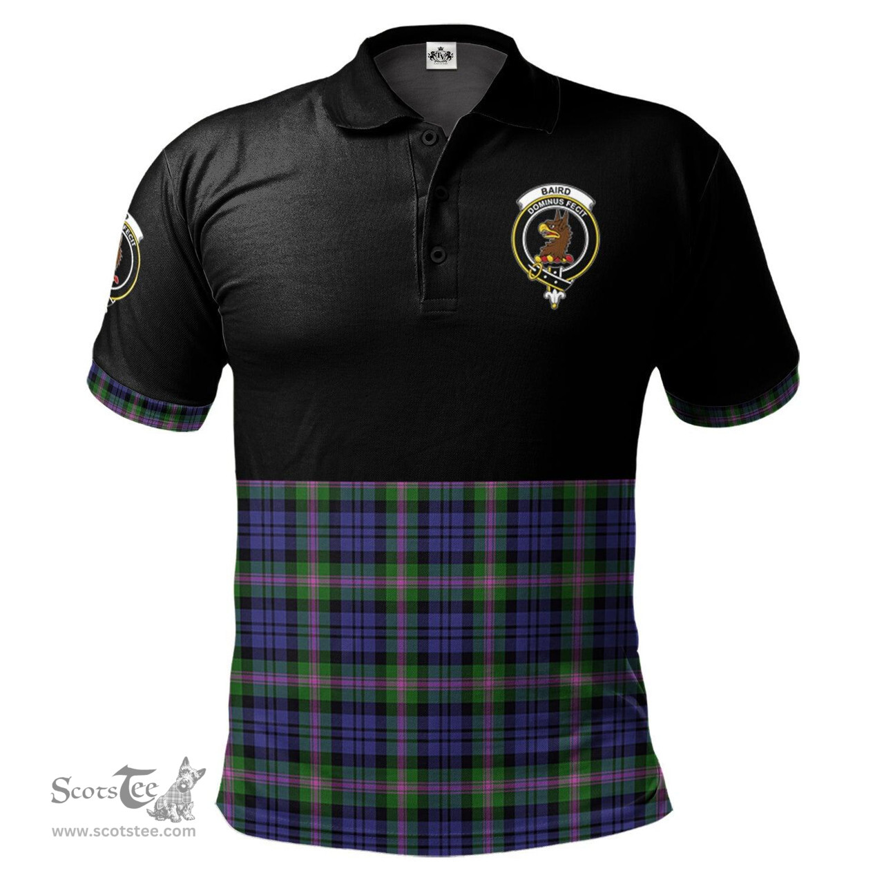 Scottish Baird Modern Clan Half Of Tartan Crest Tartan Polo Shirt Scottish Plaid Tartan Plaid - ScotsTee - scotstee.com