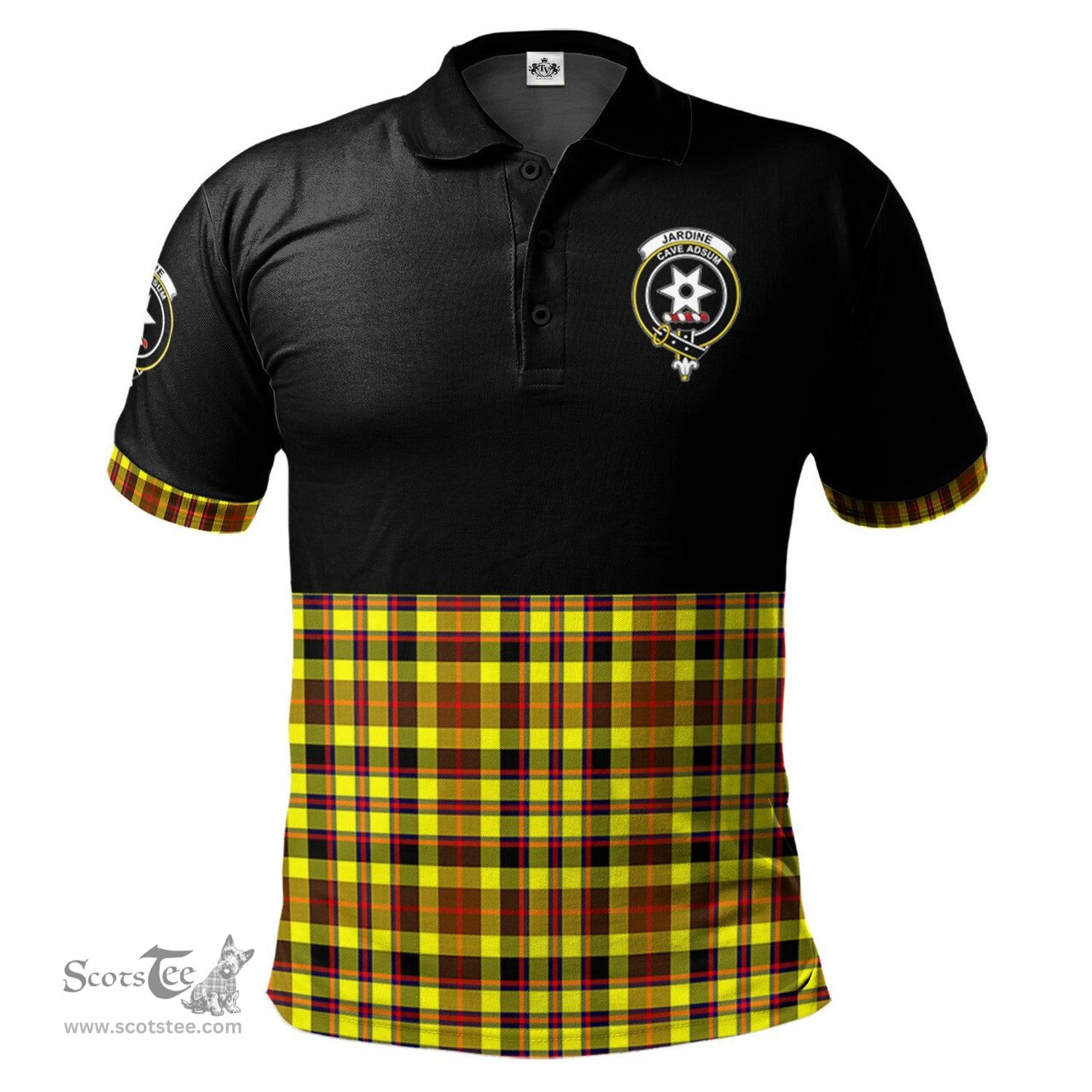 Scottish Jardine Modern Clan Half Of Tartan Crest Tartan Polo Shirt Scottish Plaid Tartan Plaid - ScotsTee - scotstee.com