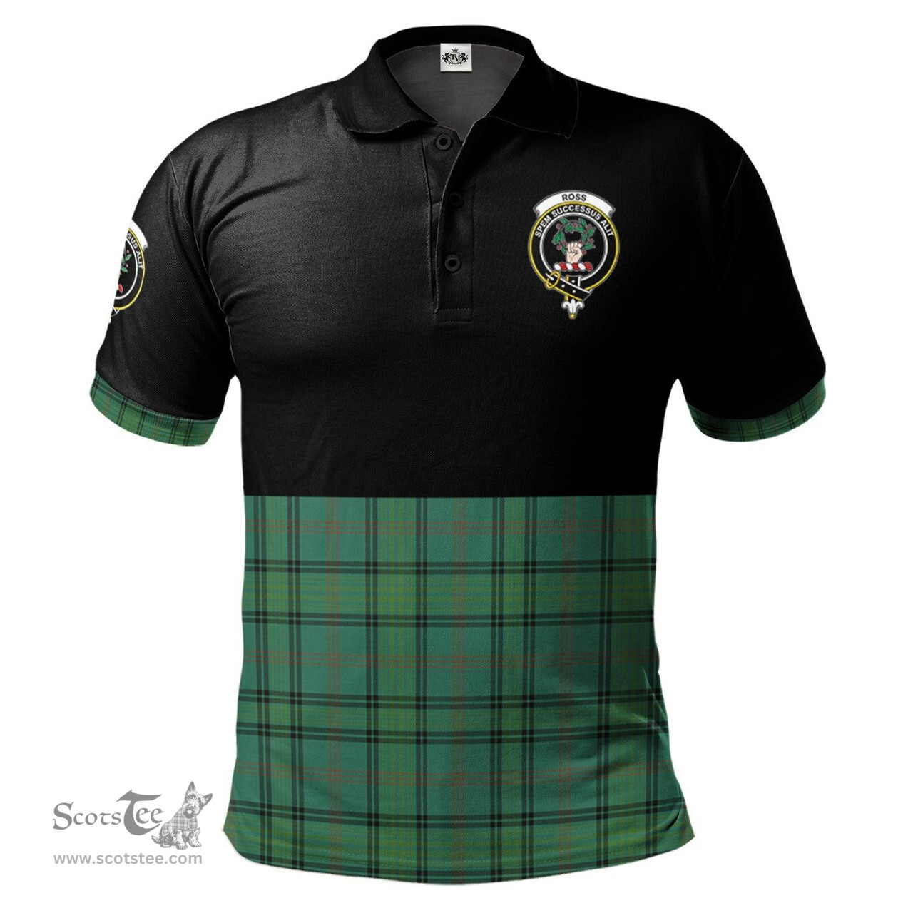 Scottish Ross Hunting Ancient Clan Half Of Tartan Crest Tartan Polo Shirt Scottish Plaid Tartan Plaid - ScotsTee - scotstee.com