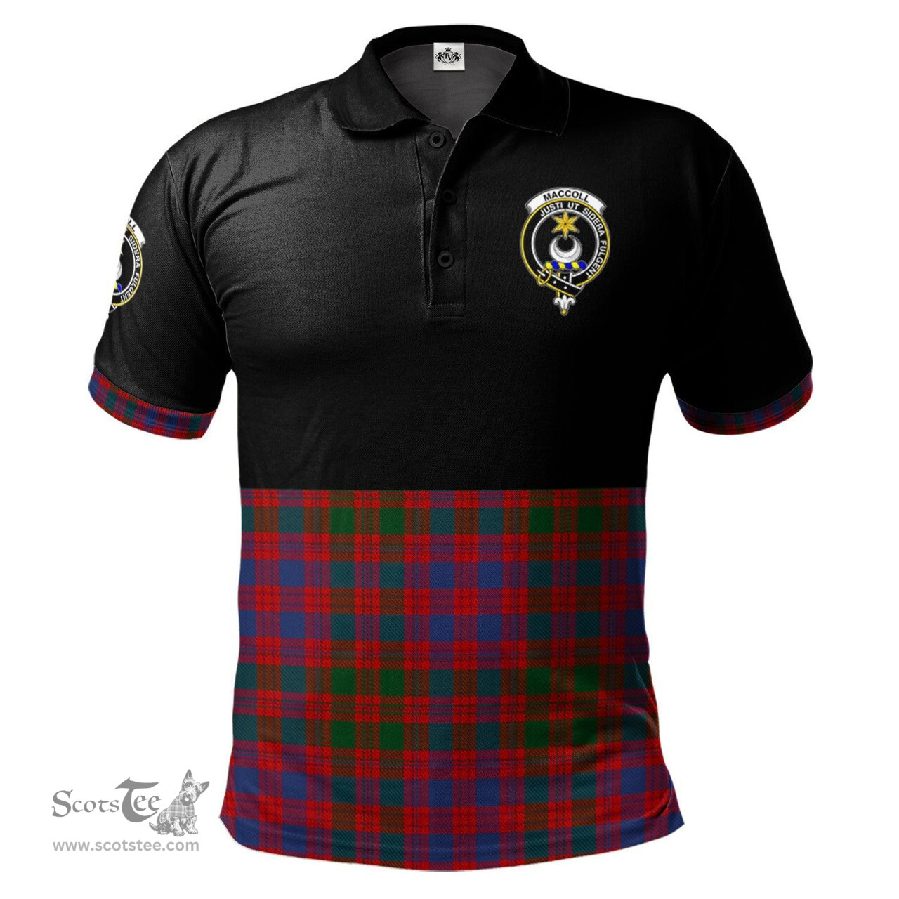 Scottish MacColl Ancient Clan Half Of Tartan Crest Tartan Polo Shirt Scottish Plaid Tartan Plaid - ScotsTee - scotstee.com