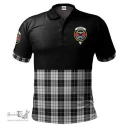 Scottish MacLeod Black and White Clan Half Of Tartan Crest Tartan Polo Shirt Scottish Plaid Tartan Plaid - ScotsTee - scotstee.com