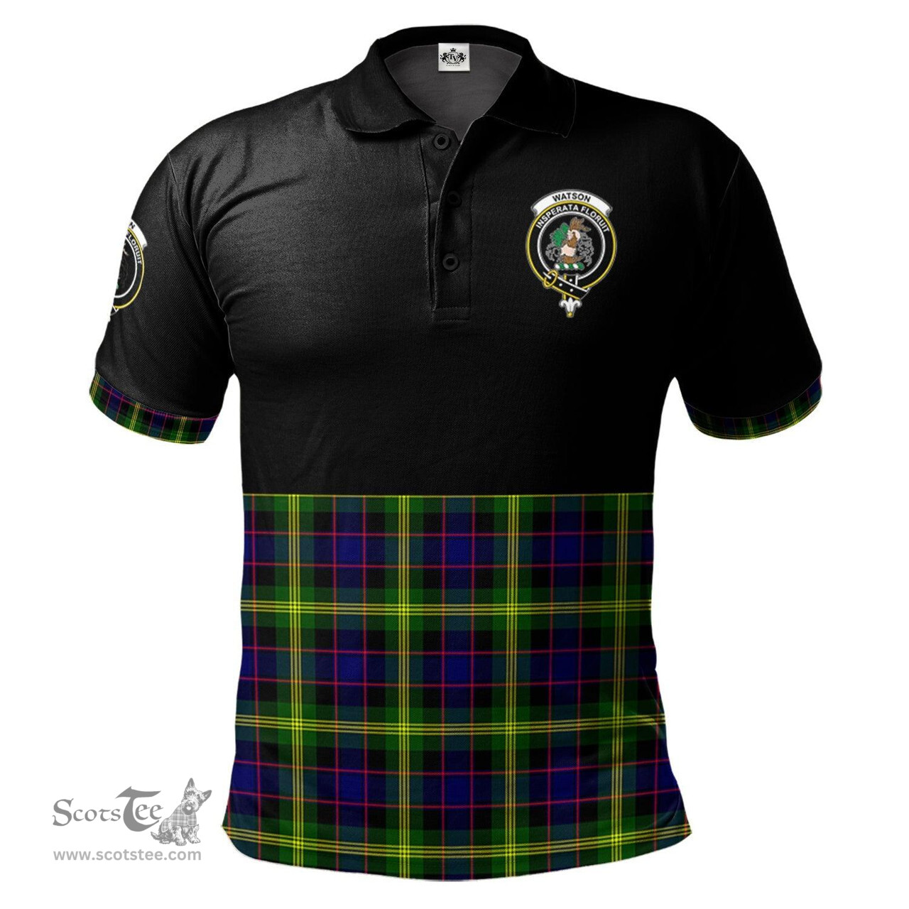 Scottish Watson Modern Clan Half Of Tartan Crest Tartan Polo Shirt Scottish Plaid Tartan Plaid - ScotsTee - scotstee.com