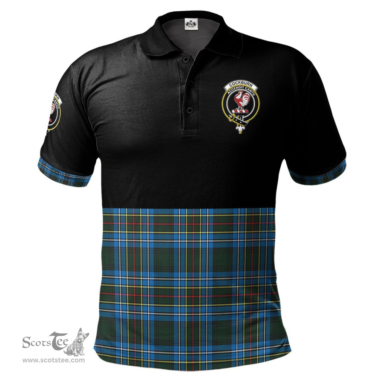 Scottish Cockburn Modern Clan Half Of Tartan Crest Tartan Polo Shirt Scottish Plaid Tartan Plaid - ScotsTee - scotstee.com