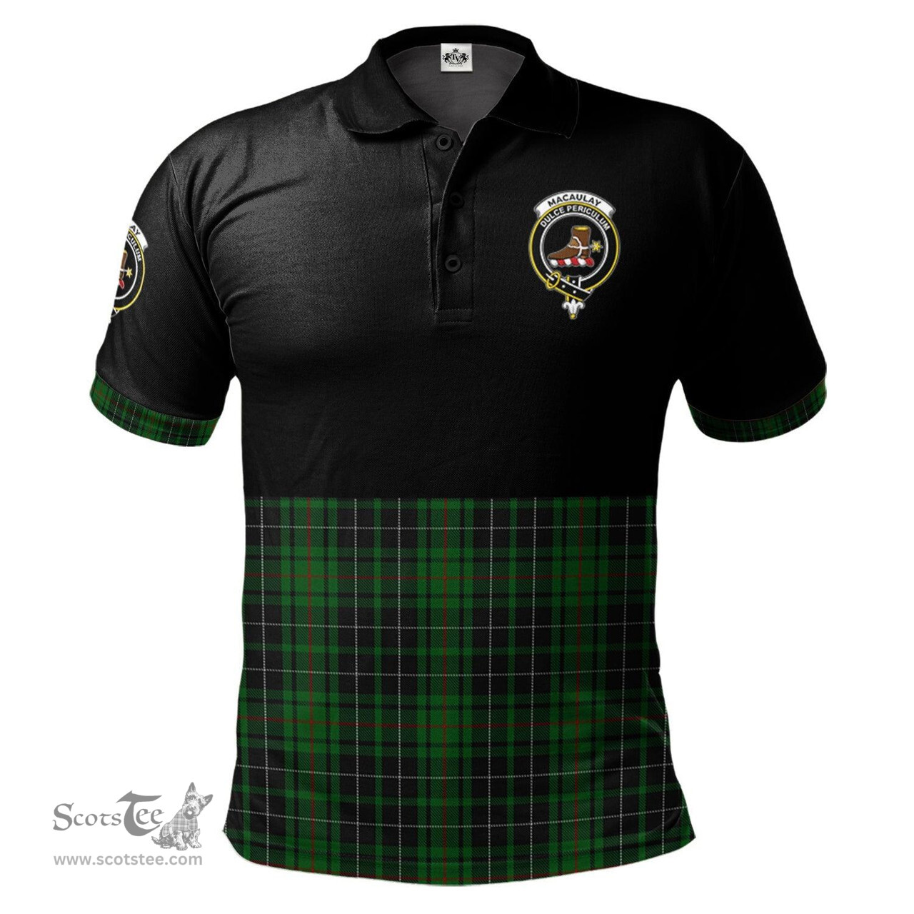 Scottish MacAulay Hunting Clan Half Of Tartan Crest Tartan Polo Shirt Scottish Plaid Tartan Plaid - ScotsTee - scotstee.com