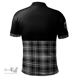 Scottish MacLean Black and White Clan Half Of Tartan Crest Tartan Polo Shirt Scottish Plaid Tartan Plaid - ScotsTee - scotstee.com