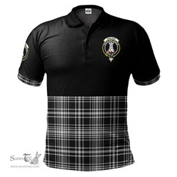 Scottish MacLean Black and White Clan Half Of Tartan Crest Tartan Polo Shirt Scottish Plaid Tartan Plaid - ScotsTee - scotstee.com