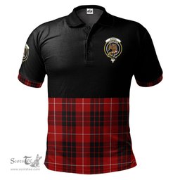 Scottish Munro Black and Red Clan Half Of Tartan Crest Tartan Polo Shirt Scottish Plaid Tartan Plaid - ScotsTee - scotstee.com