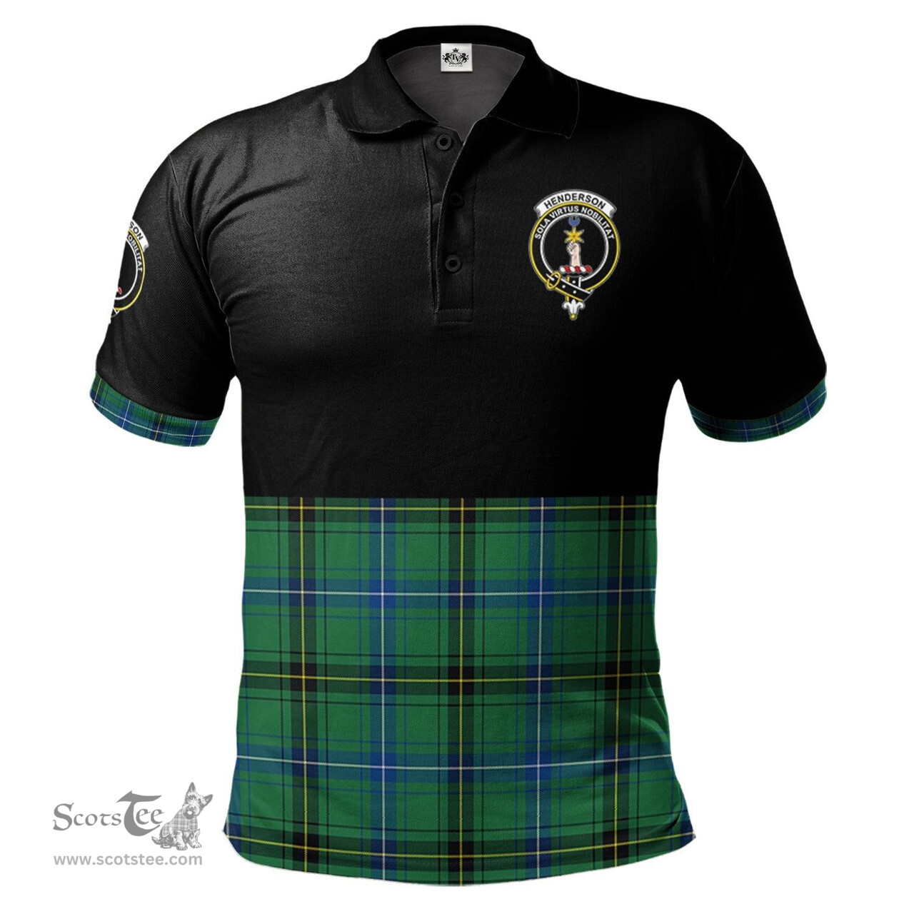 Scottish Henderson Ancient Clan Half Of Tartan Crest Tartan Polo Shirt Scottish Plaid Tartan Plaid - ScotsTee - scotstee.com