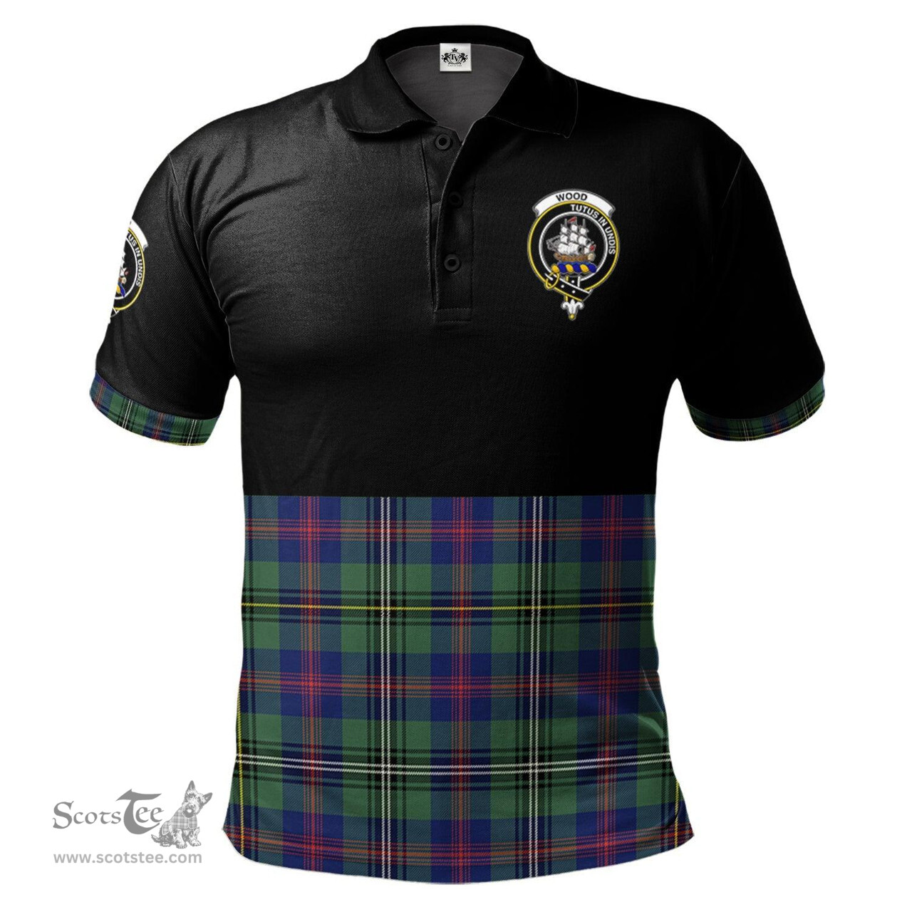 Scottish Wood Modern Clan Half Of Tartan Crest Tartan Polo Shirt Scottish Plaid Tartan Plaid - ScotsTee - scotstee.com