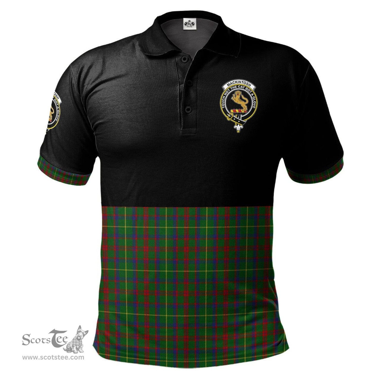 Scottish MacKintosh Hunting Clan Half Of Tartan Crest Tartan Polo Shirt Scottish Plaid Tartan Plaid - ScotsTee - scotstee.com