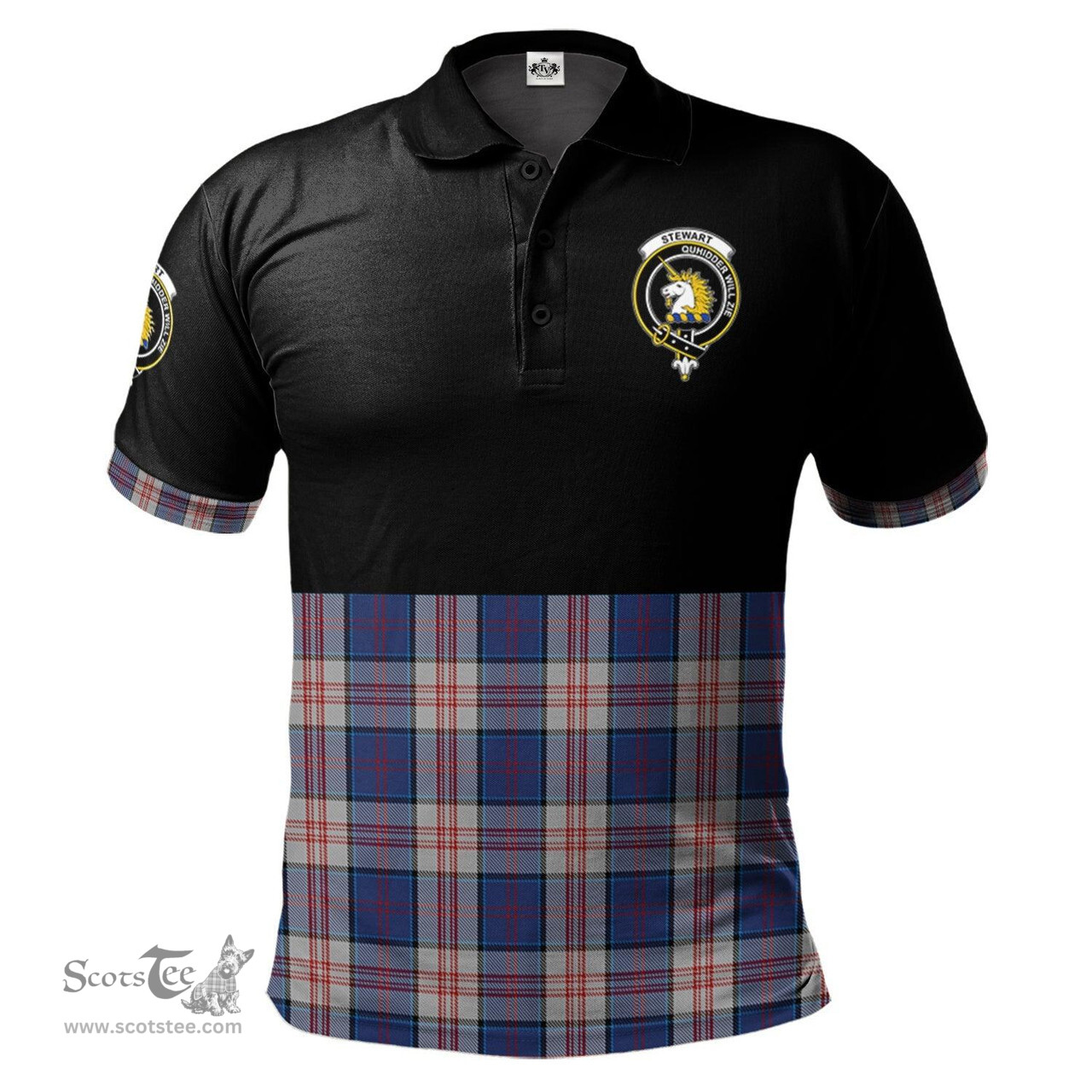 Scottish Stewart of Appin Hunting Dress Clan Half Of Tartan Crest Tartan Polo Shirt Scottish Plaid Tartan Plaid - ScotsTee - scotstee.com
