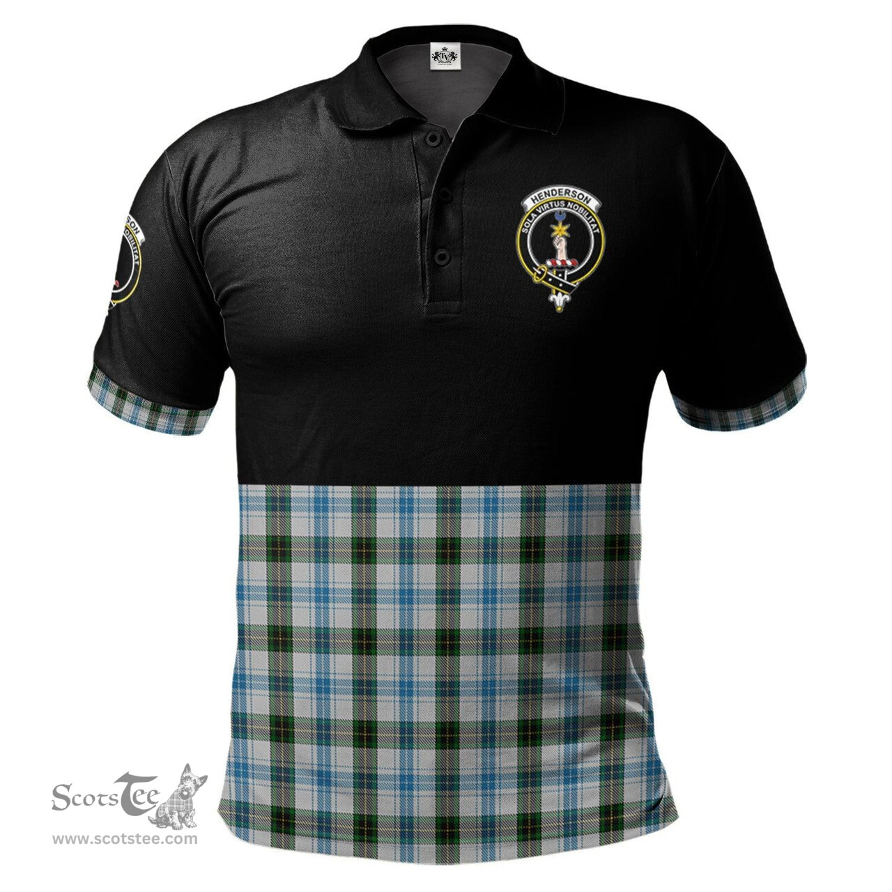 Scottish Henderson Dress Clan Half Of Tartan Crest Tartan Polo Shirt Scottish Plaid Tartan Plaid - ScotsTee - scotstee.com