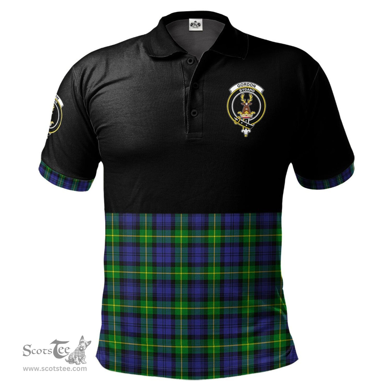 Scottish Gordon Modern Clan Half Of Tartan Crest Tartan Polo Shirt Scottish Plaid Tartan Plaid - ScotsTee - scotstee.com