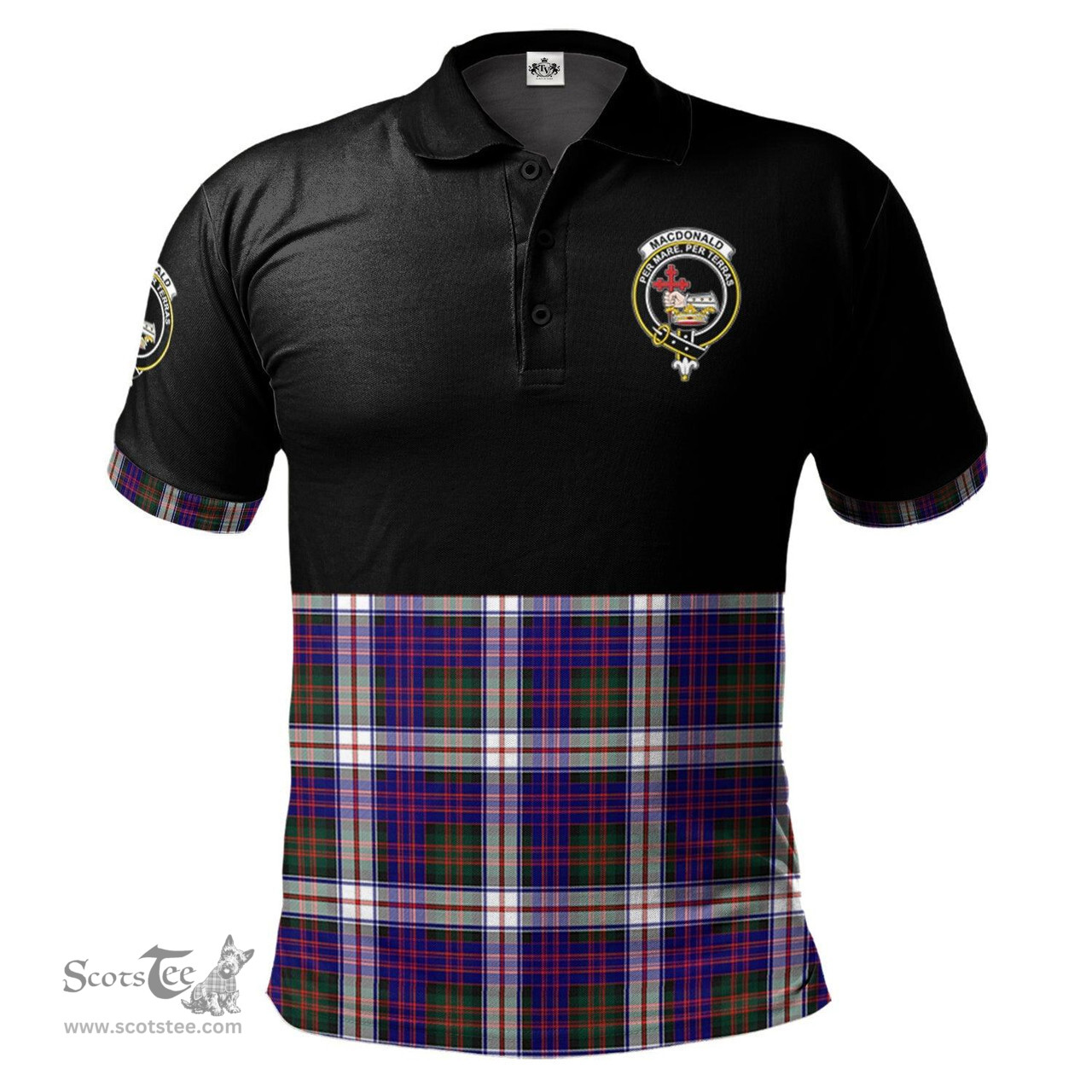 Scottish MacDonald Dress Modern Clan Half Of Tartan Crest Tartan Polo Shirt Scottish Plaid Tartan Plaid - ScotsTee - scotstee.com