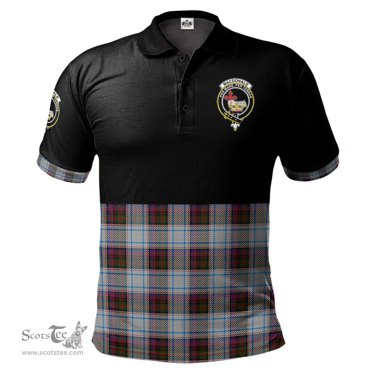 Scottish MacDonald Dress Ancient Clan Half Of Tartan Crest Tartan Polo Shirt Scottish Plaid Tartan Plaid - ScotsTee - scotstee.com