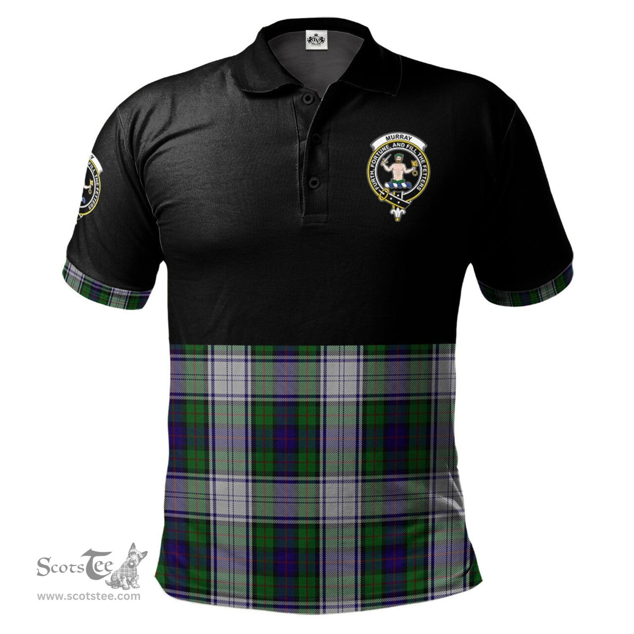 Scottish Murray of Atholl Dress Clan Half Of Tartan Crest Tartan Polo Shirt Scottish Plaid Tartan Plaid - ScotsTee - scotstee.com