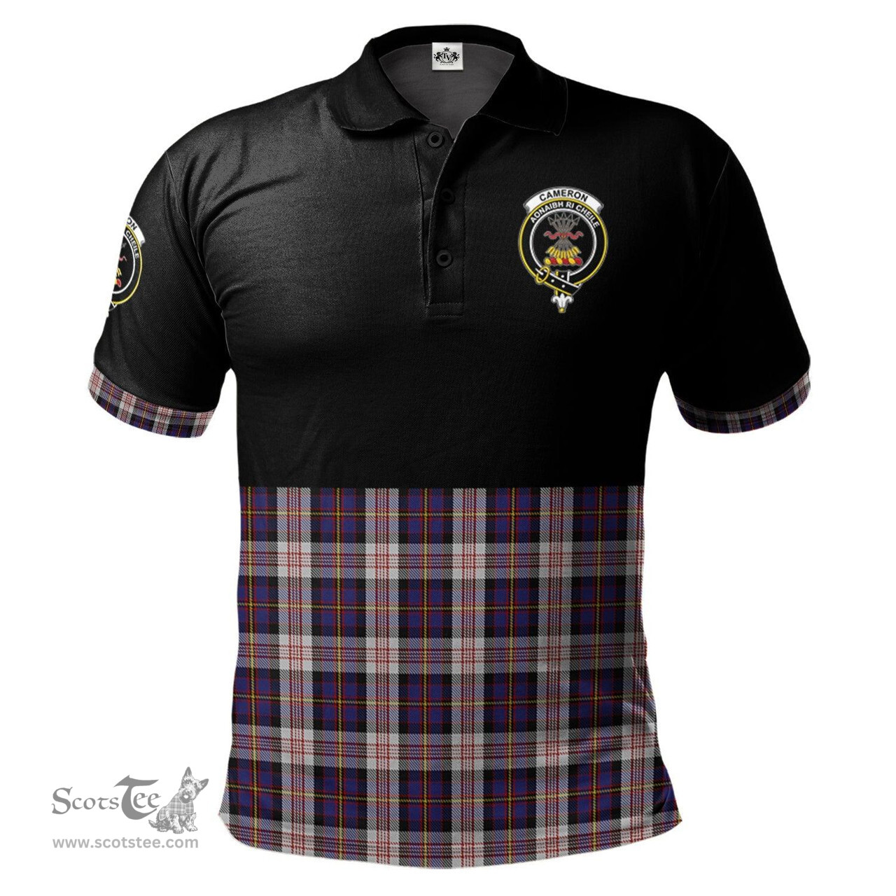 Scottish Cameron of Erracht Dress Clan Half Of Tartan Crest Tartan Polo Shirt Scottish Plaid Tartan Plaid - ScotsTee - scotstee.com