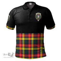 Scottish Buchanan Modern Clan Half Of Tartan Crest Tartan Polo Shirt Scottish Plaid Tartan Plaid - ScotsTee - scotstee.com