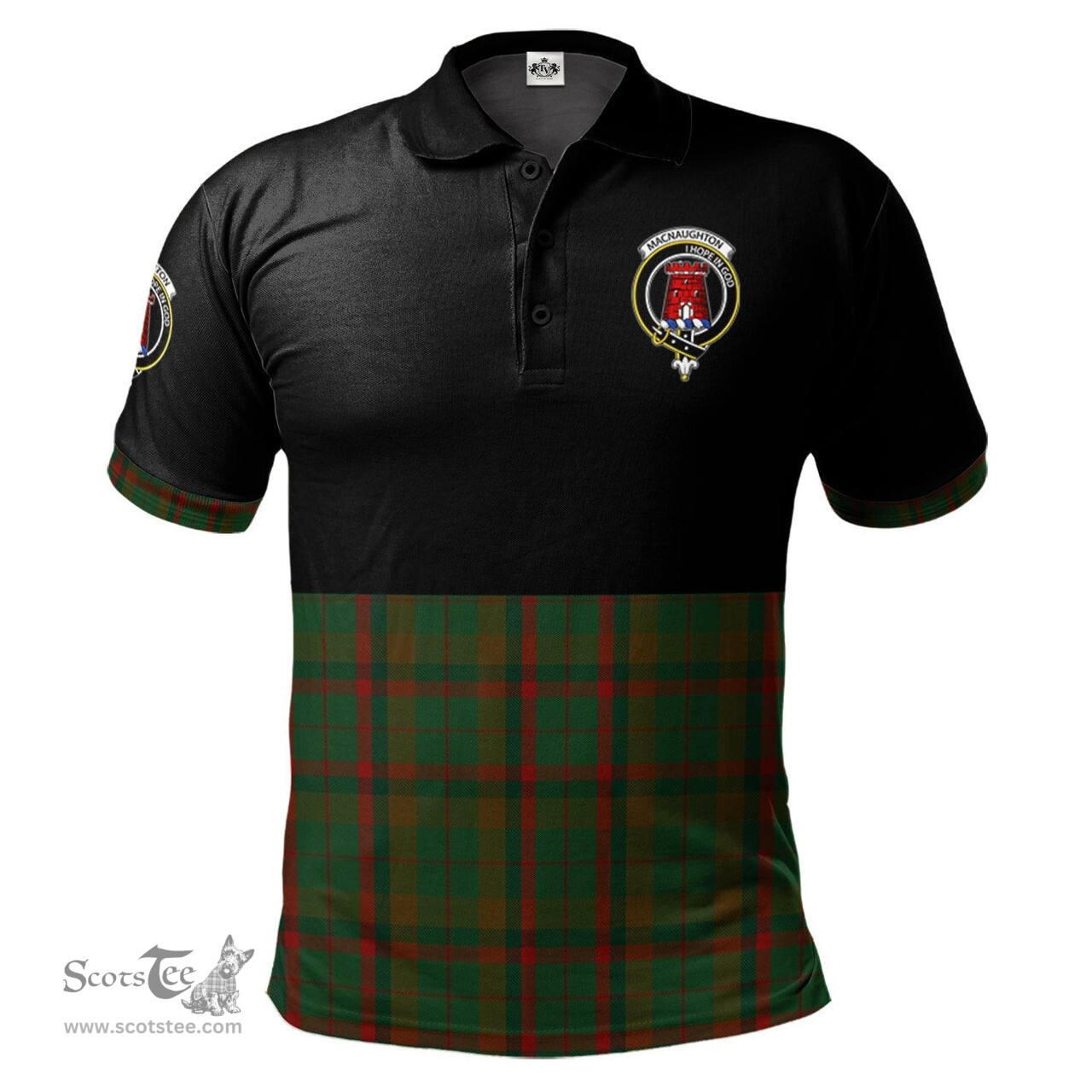 Scottish Macnaughton Hunting Clan Half Of Tartan Crest Tartan Polo Shirt Scottish Plaid Tartan Plaid - ScotsTee - scotstee.com