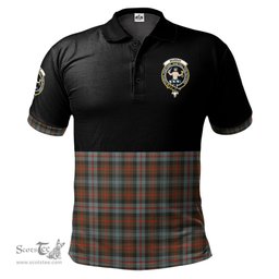 Scottish Murray of Atholl Weathered Clan Half Of Tartan Crest Tartan Polo Shirt Scottish Plaid Tartan Plaid - ScotsTee - scotstee.com