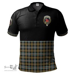 Scottish Farquharson Weathered Clan Half Of Tartan Crest Tartan Polo Shirt Scottish Plaid Tartan Plaid - ScotsTee - scotstee.com