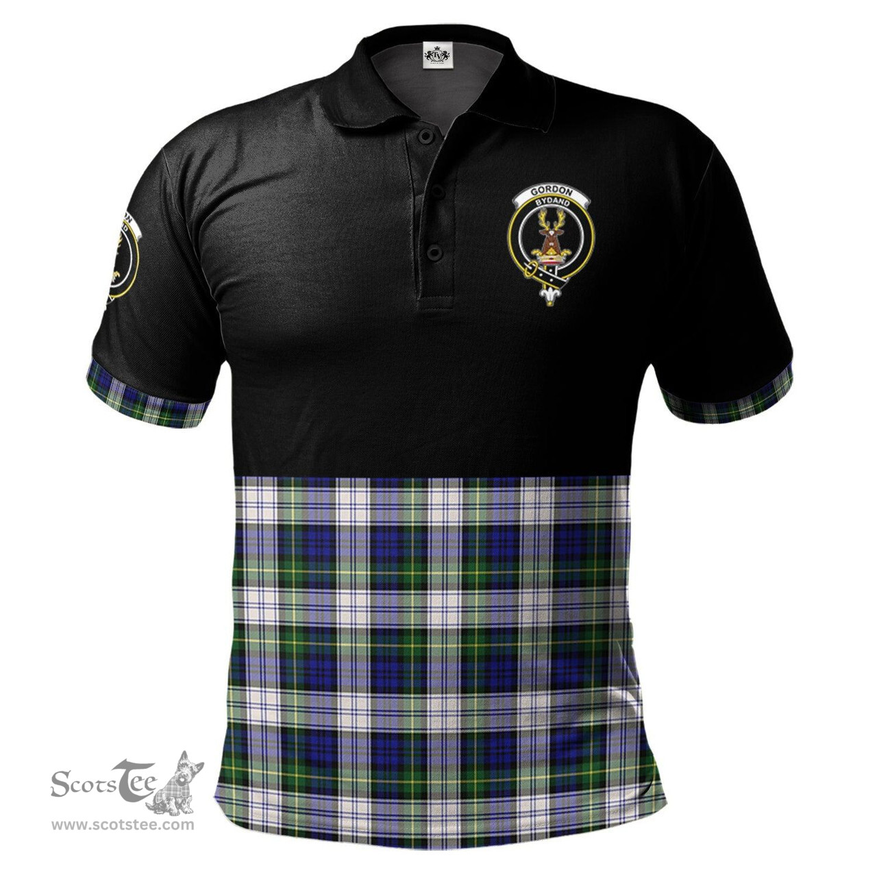 Scottish Gordon Dress Modern Clan Half Of Tartan Crest Tartan Polo Shirt Scottish Plaid Tartan Plaid - ScotsTee - scotstee.com