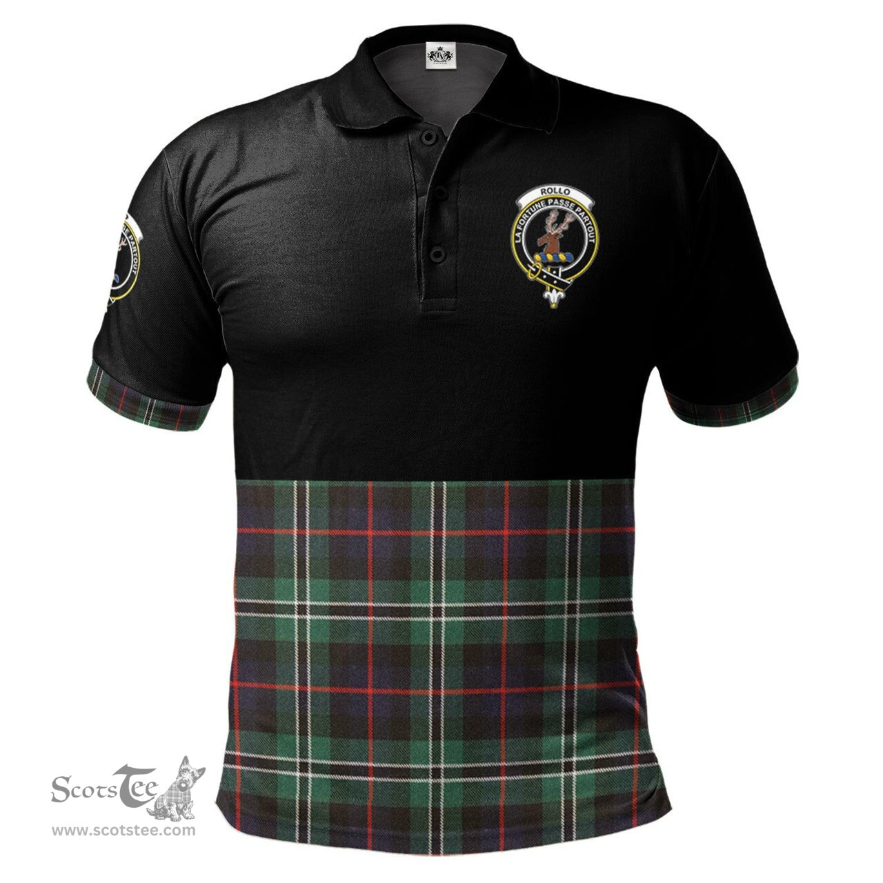 Scottish Rollo Hunting Clan Half Of Tartan Crest Tartan Polo Shirt Scottish Plaid Tartan Plaid - ScotsTee - scotstee.com