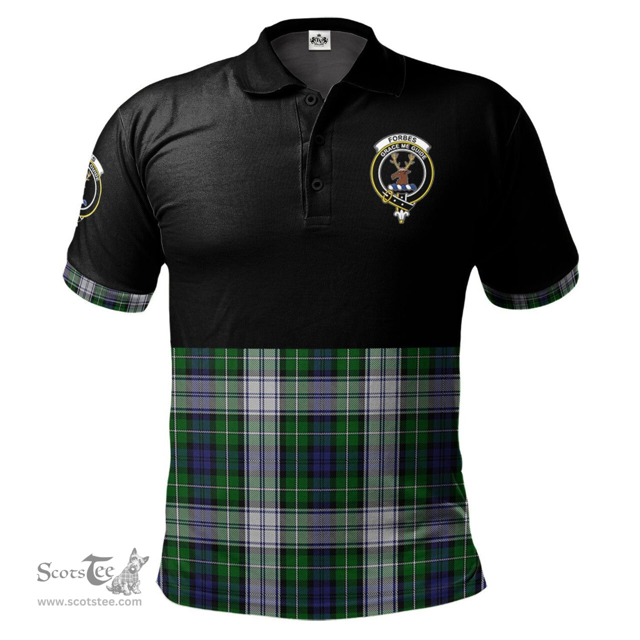 Scottish Forbes Dress Clan Half Of Tartan Crest Tartan Polo Shirt Scottish Plaid Tartan Plaid - ScotsTee - scotstee.com