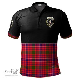 Scottish MacRae Modern Clan Half Of Tartan Crest Tartan Polo Shirt Scottish Plaid Tartan Plaid - ScotsTee - scotstee.com