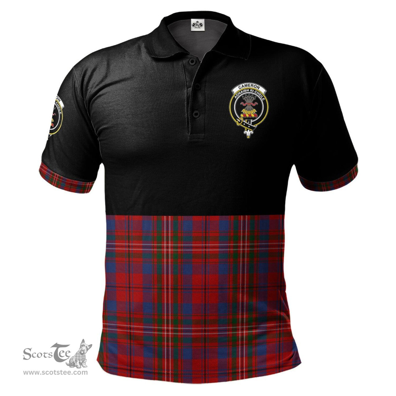 Scottish Cameron of Locheil Clan Half Of Tartan Crest Tartan Polo Shirt Scottish Plaid Tartan Plaid - ScotsTee - scotstee.com