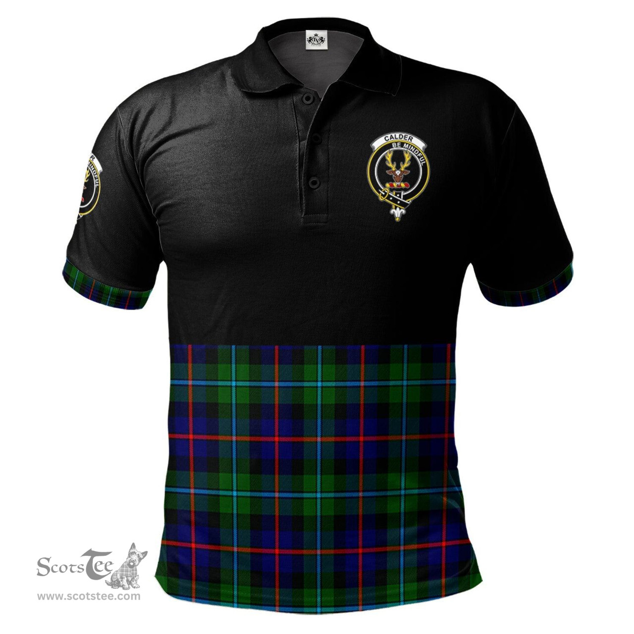 Scottish Calder Modern Clan Half Of Tartan Crest Tartan Polo Shirt Scottish Plaid Tartan Plaid - ScotsTee - scotstee.com