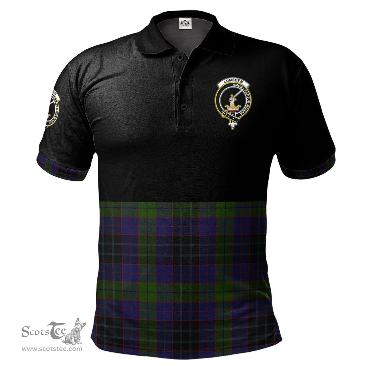 Scottish Lumsden Hunting Clan Half Of Tartan Crest Tartan Polo Shirt Scottish Plaid Tartan Plaid - ScotsTee - scotstee.com
