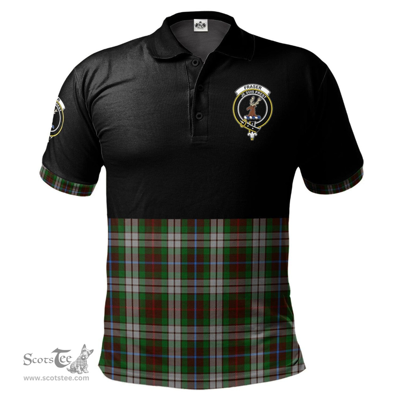 Scottish Fraser Hunting Dress Clan Half Of Tartan Crest Tartan Polo Shirt Scottish Plaid Tartan Plaid - ScotsTee - scotstee.com