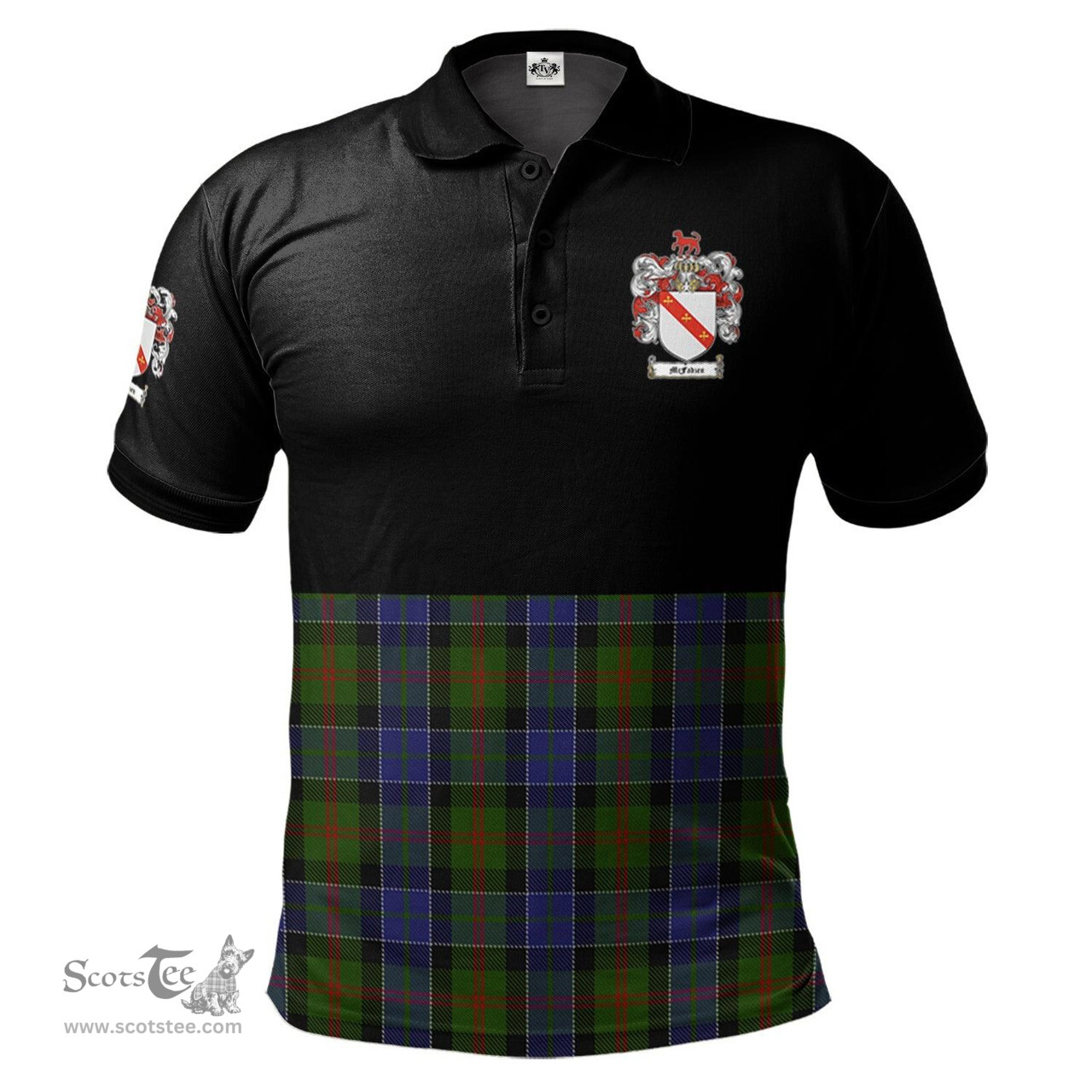 Scottish McFadzen 03 Clan Half Of Tartan Crest Tartan Polo Shirt Scottish Plaid Tartan Plaid - ScotsTee - scotstee.com